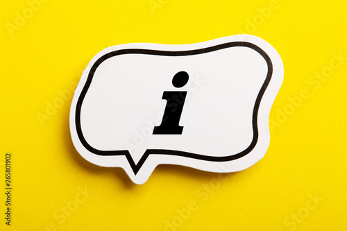 Information Sign Speech Bubble Isolated On Yellow Background