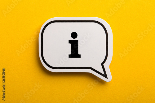Information Sign Speech Bubble Isolated On Yellow Background