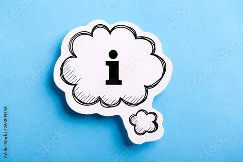 Information Sign Speech Bubble Isolated On Blue Background