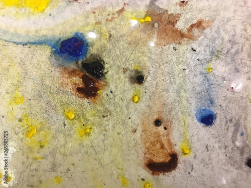 Paint draining down a sink