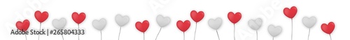 white and red balloons heart-shaped