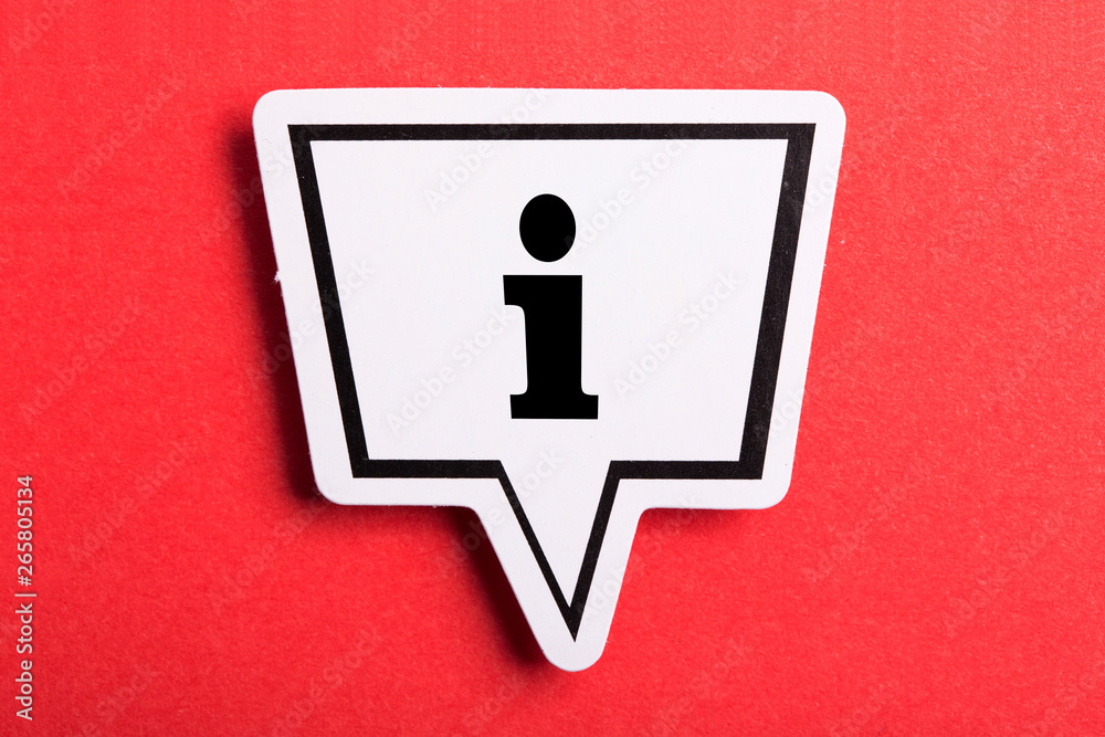 Information Sign Speech Bubble Isolated On Red Background Information Sign Speech Bubble Isolated On Red Background