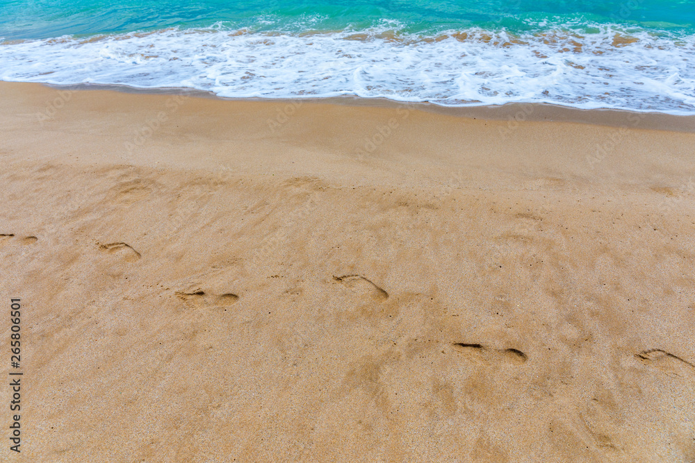 Footsteps in the sand. Footprints in the sand beach. Footprints in the ...