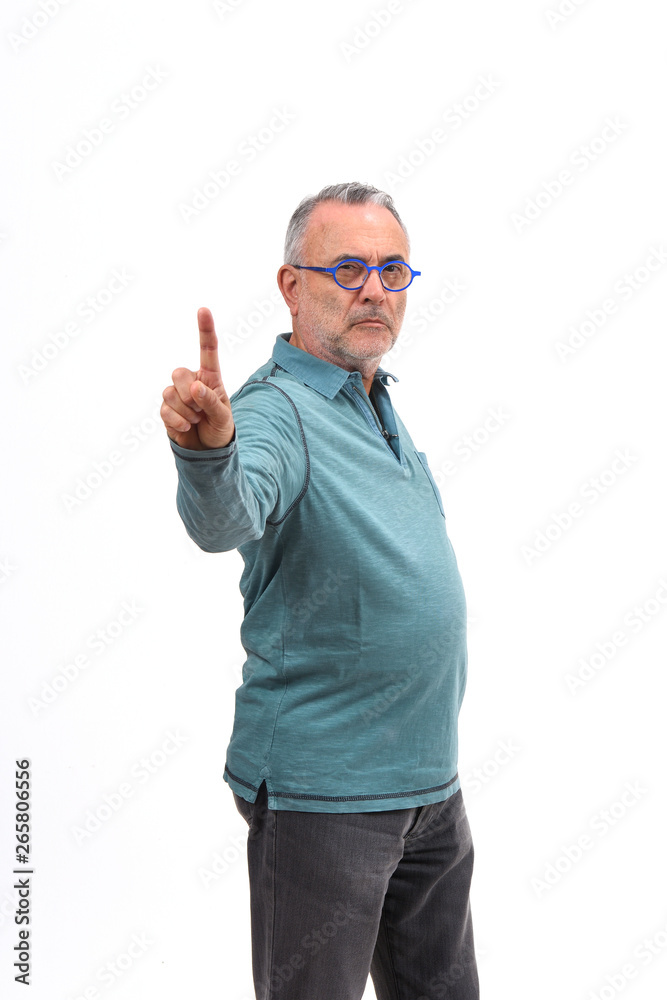 man with finger in the shape of number one man with finger in the shape of number one