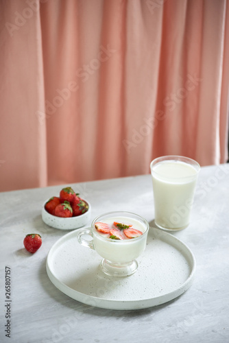 Yogurt with Fresh Organic strawberries
