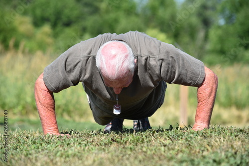 Military Senior Male Veteran Exercising Exercising