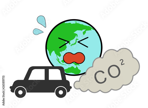 二酸化炭素に苦しむ地球 Stock イラスト Adobe Stock
