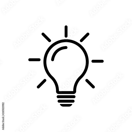 Bulb light vector icon. Lighting Electric lamp. Electricity, shine. Light Bulb icon vector