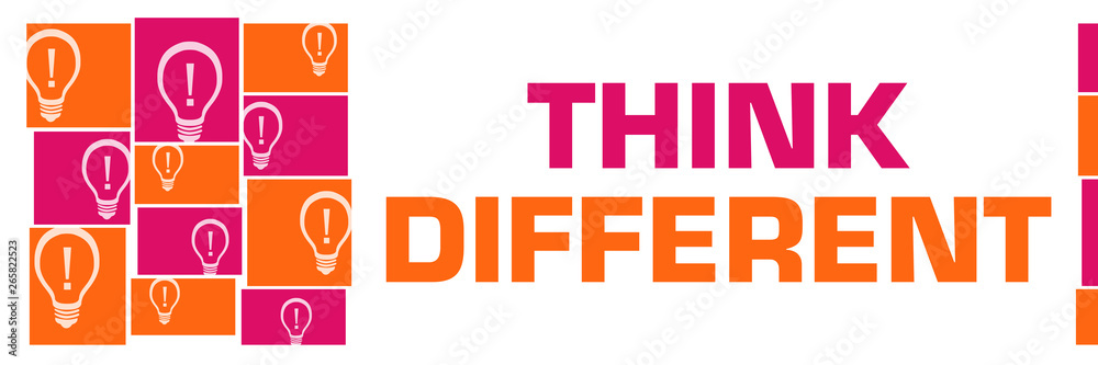Think Different Pink Orange Bulbs Grid Left Think Different Pink Orange Bulbs Grid Left
