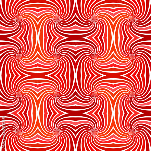 Red abstract psychedelic seamless striped spiral pattern background design