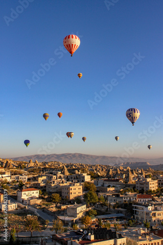 hot air balloons over capadocia valley