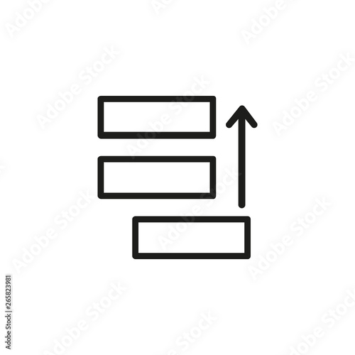 Task priority line icon. Arrow, block, scheme. Achievement concept. Can be used for topics like system, progress, management