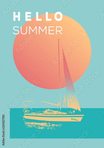 Obraz na płótnie Hello summer vector poster. w salonie