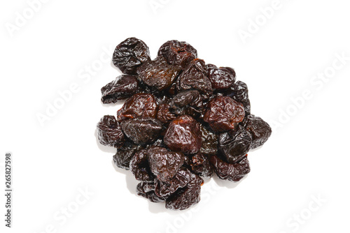 Dried plum isolated on white background