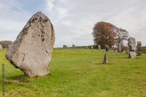 Details of stones and environs in the Prehistoric Avebury Stone Circle, Wiltshire, England, UK photo