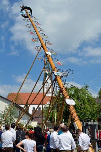 Maibaum Aufstellung in Dasing
