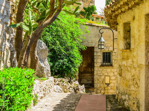 Ancient streets of the Eze village. France