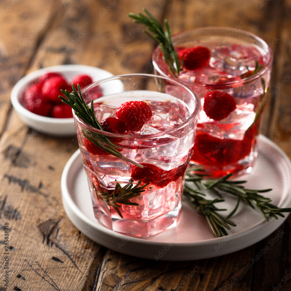 Gin raspberry cocktail with rosemary Gin raspberry cocktail with rosemary