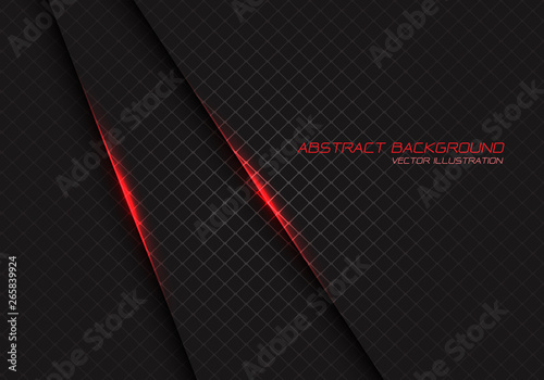 Abstract red light on dark grey square mesh with text design modern luxury futuristic background vector illustration.