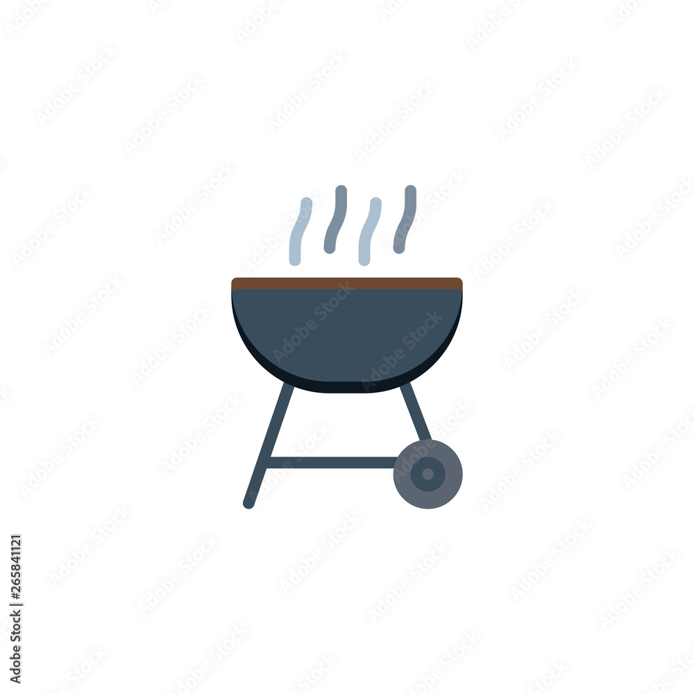 Charcoal Barbecue flat icon, vector sign, BBQ grill colorful pictogram isolated on white. Symbol, logo illustration. Flat style design Charcoal Barbecue flat icon, vector sign, BBQ grill colorful pictogram isolated on white. Symbol, logo illustration. Flat style design