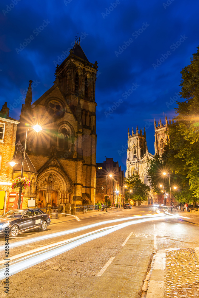 York minster with cityscape