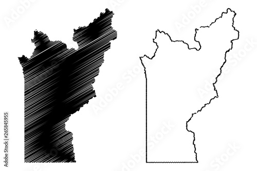 Trinity County, California (Counties in California, United States of America,USA, U.S., US) map vector illustration, scribble sketch Trinity map photo
