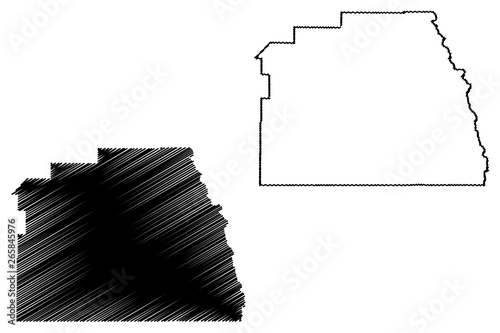 Tulare County, California (Counties in California, United States of America,USA, U.S., US) map vector illustration, scribble sketch Tulare map photo