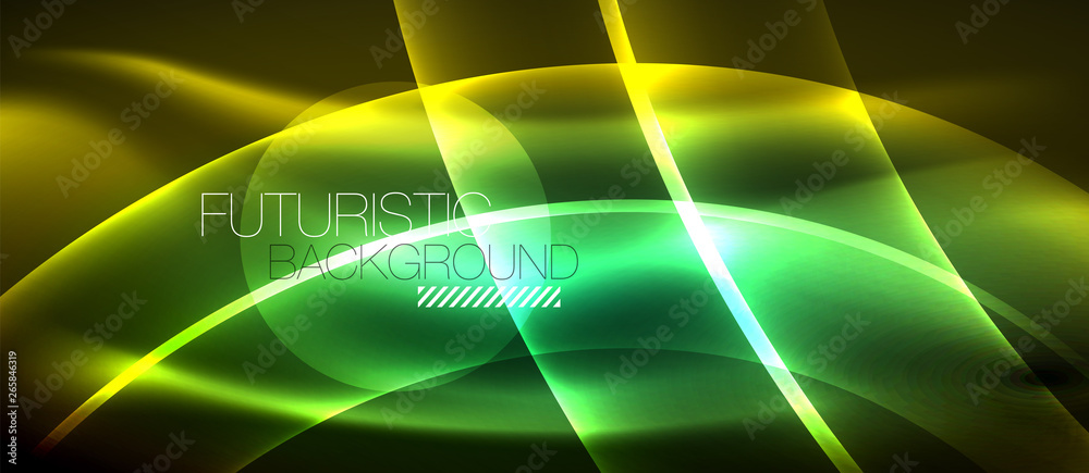 Neon shiny light glowing wave lines Neon shiny light glowing wave lines