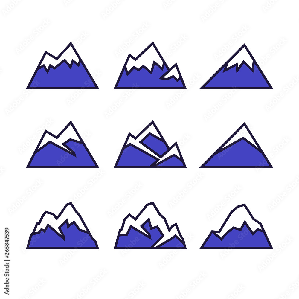 Mountaion icon set