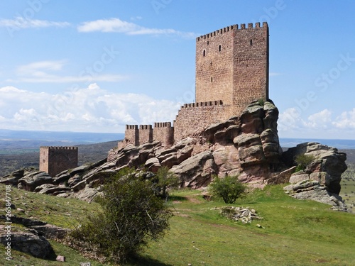 FAMOUS MEDIEVAL CASTLE IN GUADALAJARA, SPAIN photo