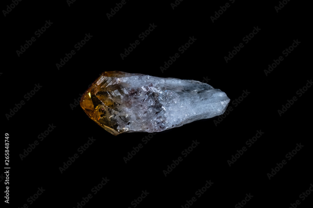 Citrine Quartz Mineral on Black Citrine Quartz Mineral on Black