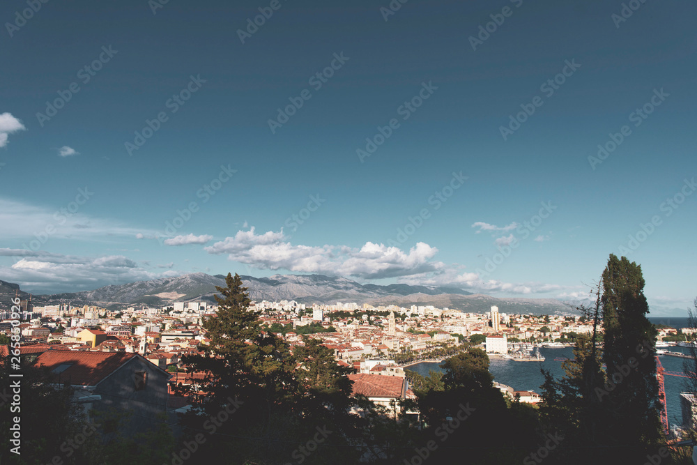 Panorama over old European city