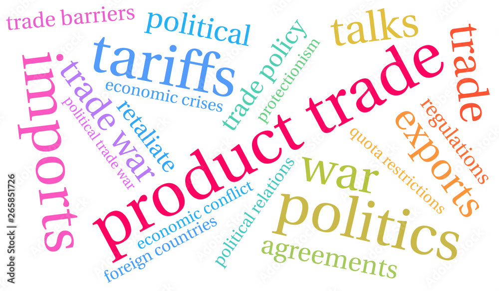 Product Trade Word Cloud on a white background. Product Trade Word Cloud on a white background.