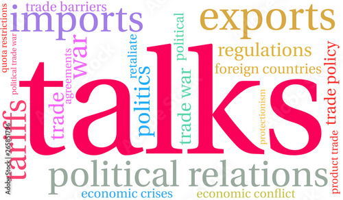 Talks Word Cloud on a white background. 