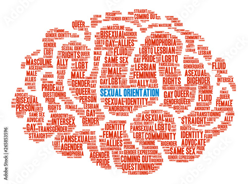 Sexual Orientation Word Cloud on a white background. 