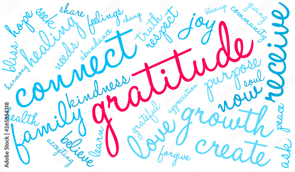 Gratitude word cloud on a white background. Gratitude word cloud on a white background.