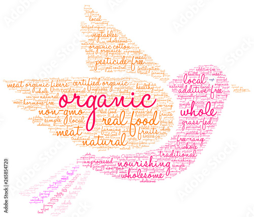 Organic Word Cloud on a white background.  photo