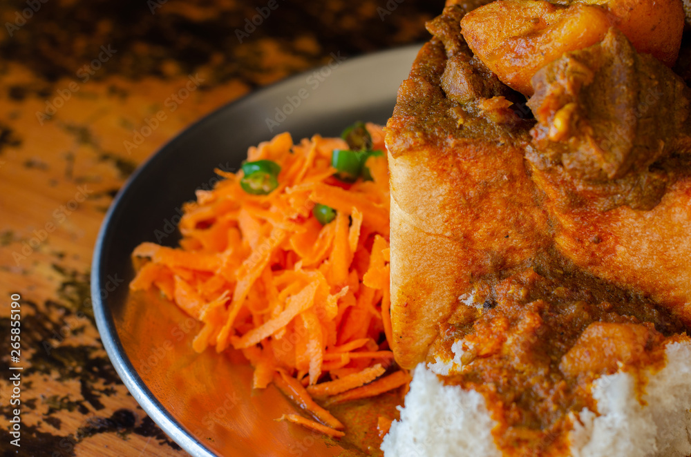 Stockfoto Med Beskrivningen A Durban Bunny Chow - Or Quarter Mutton 