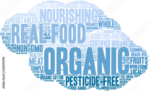 Organic Word Cloud on a white background.  photo