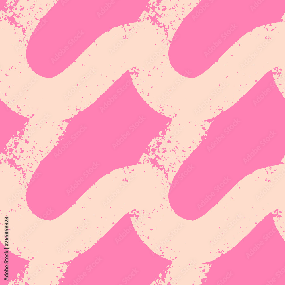 Abstract seamless pattern. Painting of orange brushes on the pink background. Vector grunge style texture