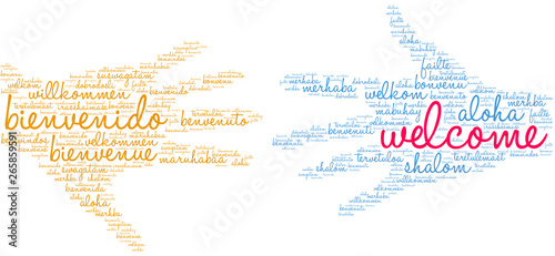 International Welcome Word Cloud. Each word used in this word cloud is another language's version of the word Welcome. 