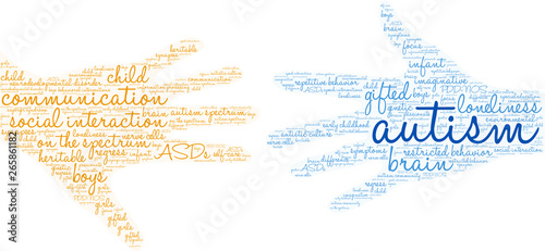 Autism Word Cloud on a white background. 