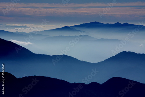 Himalaya mountain fog