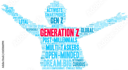 Generation Z Word Cloud on a white background. 