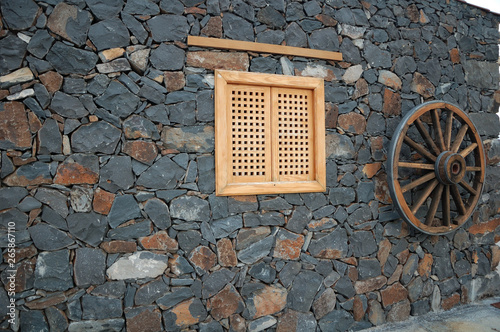 window in brick wall