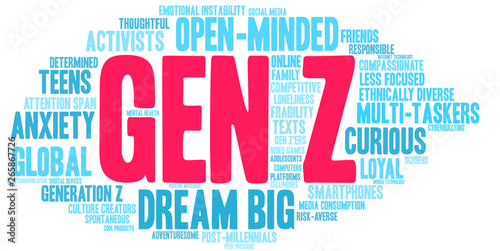 Gen Z Word Cloud on a white background. 