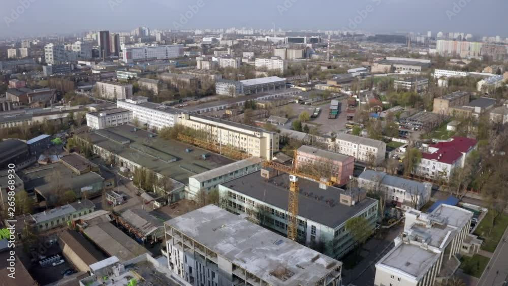 Aerial of Kiev city with new buildings under construction. 4k drone Aerial of Kiev city with new buildings under construction. 4k drone