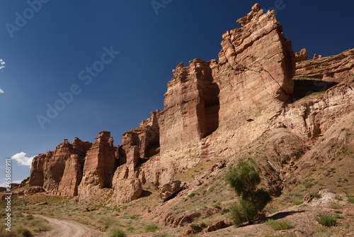 Road through the dry Valley of Castles at Charyn Canyon National Park Kazakhstan © Reimar