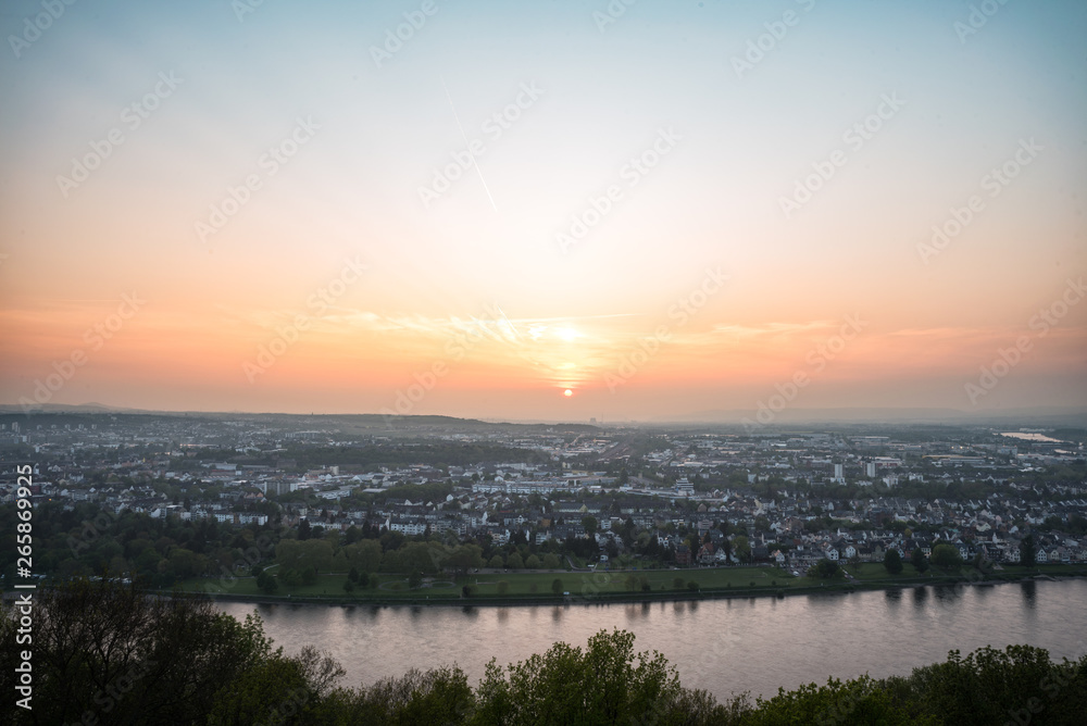 Sonnenuntergang über Koblenz