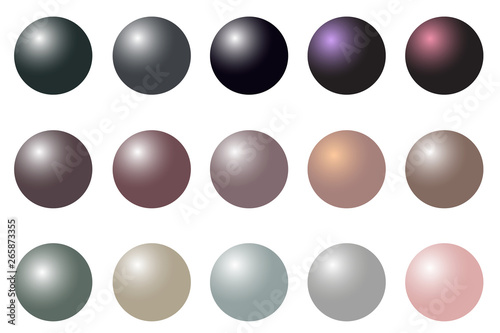 Pearl realistic set isolated on white background. Vector Illustration for your design and business.